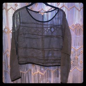 Lucca Couture - Sheer Striped Blouse